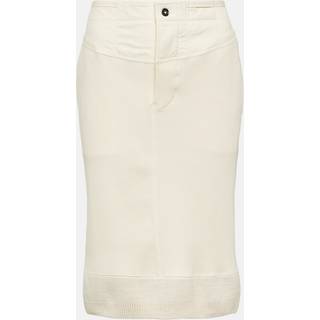Bottega Veneta Ribbed-knit cotton jersey midi skirt - neutrals - S