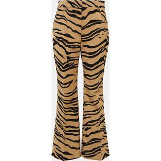 Stella McCartney Tiger-print wool-blend flared pants - multicoloured - XXXS