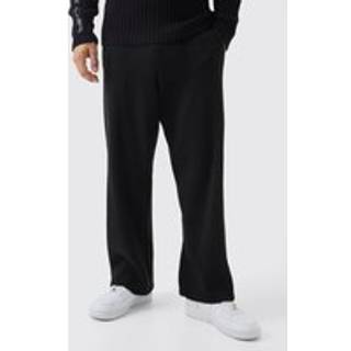 Mens Black Relaxed Brushed Knitted Jogger