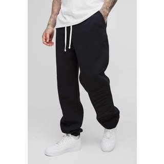 Mens Black Tall Oversized MMXIII Embossed Joggers