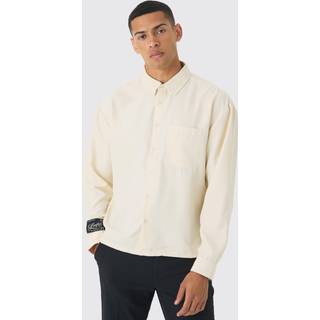 Mens Ecru Oversized Soft Twill Long Sleeve Shirt