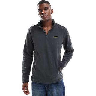 Threadbare Threadbare Dark Grey Quarter Zip Fleece Sweatshirt