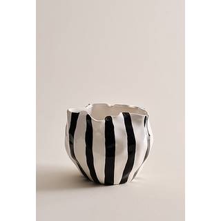 RUTAN STRIPE potteskjuler ø 27.5 cm - Hvid