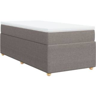 kontinentalseng med madras 90x190 cm stof gråbrun