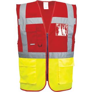 Paris hi-vis kontrastfarvet executive vest - Gul/Rød (Størrelse: L)
