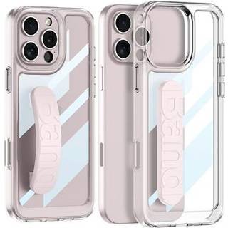 iPhone 16 Pro Max Klar Cover med Silikonehåndrem - Pink