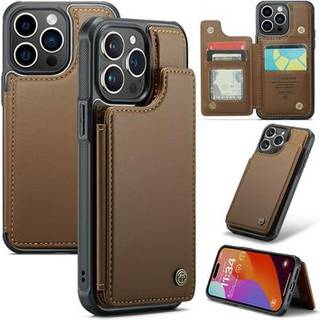 iPhone 16 Pro Caseme C22-etui RFID-kortpung - brun