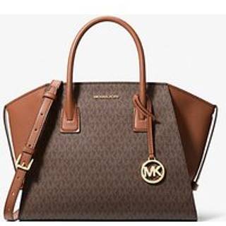 MK Avril Large Signature Logo Satchel - Brown - Michael Kors - ONE SIZE
