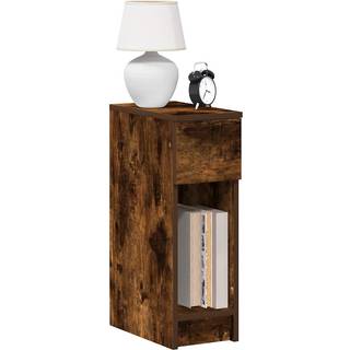 sengebord med skuffe 20x36x60 cm røget egetræsfarve