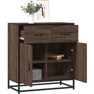 skuffeskab 68x35x76 cm konstrueret træ brun egetræsfarve