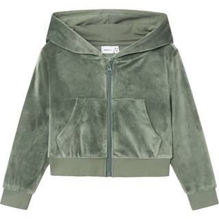 NAME IT Velour Cardigan Stephanie Dark Forest