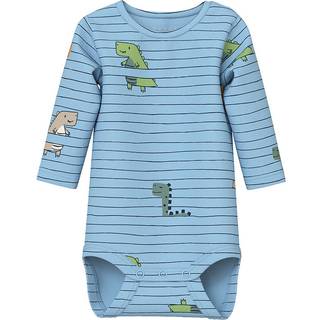 Name It Dusk Blue Dino Stribet Body - Str. 0m 50cm