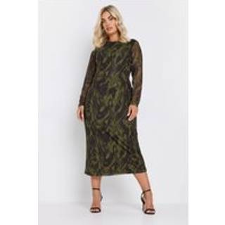 Yours Curve Yours Curve Green Limited Swirl Mesh Dress