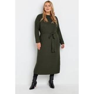 Yours Curve Yours Curve Green High Neck Knitted Midi Dress