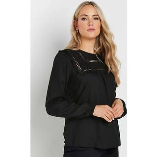 Lts Tall Black Woven Frill Blouse Size 22