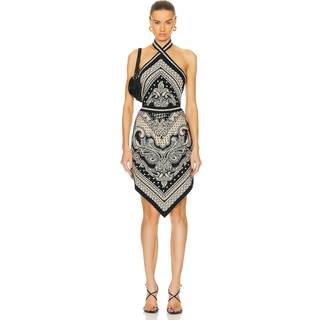 Balmain Paisley jacquard halterneck midi dress - beige - XS