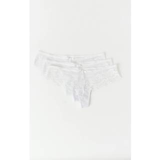 Gina Tricot-pack lace string-trusser-3-pak-Hvid-XL-Dame