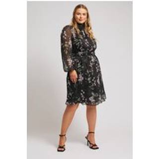 Yours Curve Yours Curve Black London Floral Shirred Waist Collar Dress - EU 48 (UK 20)