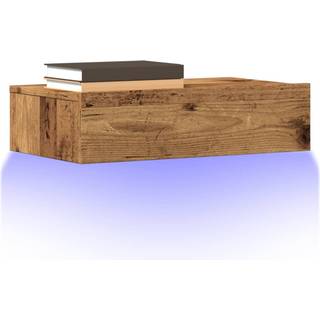 Tv-Skab Med Led-Lys 90X35X15,5 Cm - 2 / 60 cm / Gammelt træ