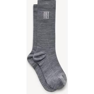 Leiano strømper i uldblanding - Grey Melange - 35/38