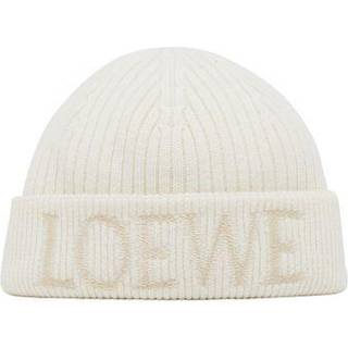 Loewe Logo wool beanie - white - One Size