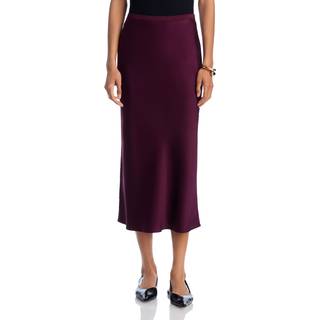 Bar Silk Skirt - Bordeaux Xs
