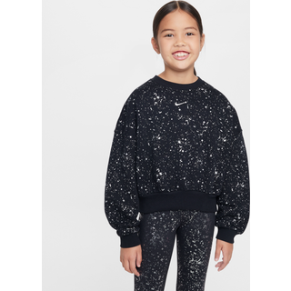 Nike Sportswear Club Fleece-sweatshirt med rund hals til større børn (piger) - sort - L