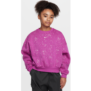 Nike Sportswear Club Fleece-sweatshirt med rund hals til større børn (piger) - lilla - M
