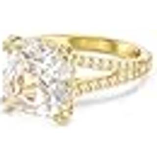 Stilla Cocktailring, Kissenschliff, Pavé, Weiß, Goldlegierungsschicht