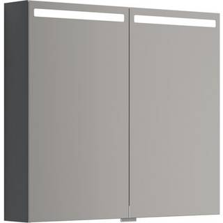 Scanbad Mido+ Top Spejlskab 70x80 cm m/2 låger - grå mat