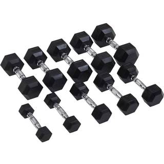 Master x Kraftmark Gummi/krom hex-håndvægt Vægt 15 kg