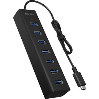 RaidSonic ICY BOX USB hub - USB 3.2 - 7 ports - Sort