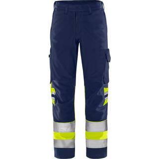 Fristads 2649 GPLU Håndværkerbukser Bemærk, marineblå/gul Hi-Vis, marineblå