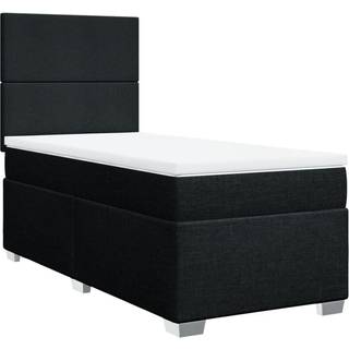 kontinentalseng med madras 90x190 cm stof sort