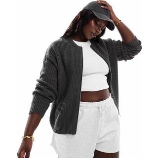 Yours Curve Yours Curve Zip Thru Knitted Bomber Cardigan