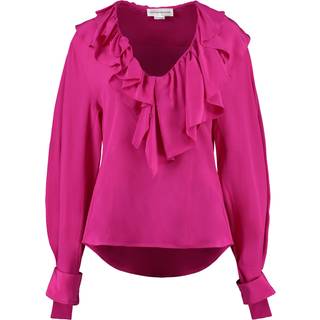 Victoria Beckham Ruffled silk crÃªpe de chine blouse - pink - XS