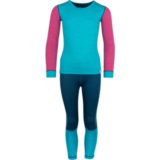 Trollkids Kid's Merino Baselayer Set II Merino undertøj Børn størrelse 104 farve turkis