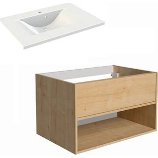 Allibert Marny badmøbel med vask og 1 skuffe 80 cm - eg