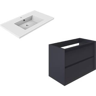 Allibert Delta badmøbel med vask 80 cm - blå