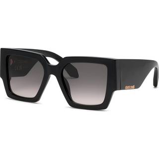 Roberto Cavalli Kvinde SRC067W 700 Solbriller Acetat Sort Røg Firkantet Normal Skygge