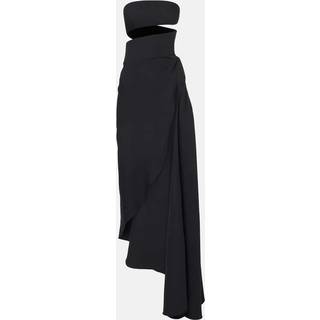 AlaÃ¯a Spiral silk and wool midi dress - black - M