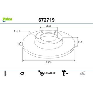 Bremseskive VALEO 672719
