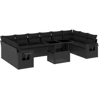 Sofasæt Til Haven 11 Dele Med Hynder Polyrattan - Sort