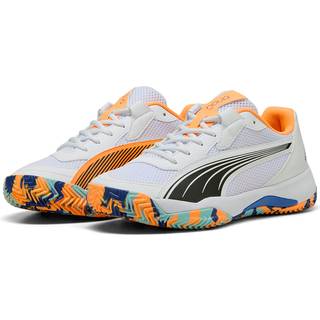 PUMA NOVA Court Padel Shoes, Shoes, White/Black/Vivid Blue, 36