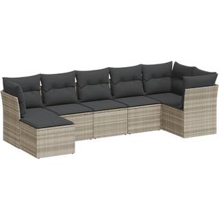 Sofasæt Til Haven 8 Dele Med Hynder Polyrattan - Lysegrå / Uden bord
