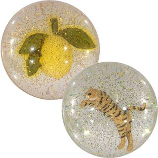 Konges Sløjd PVC Glitter Bouncing Ball Sæt Lemon/Tiger One Size      unisex