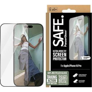 SAFE. by PanzerGlass Screen Protection w. Black Frame iPhone 16 Pro | Ultra-Wide Fit