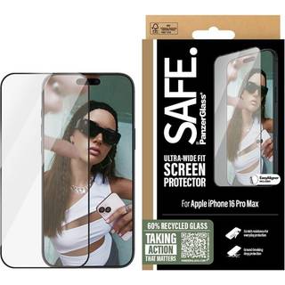 SAFE. by PanzerGlass Screen Protection w. Black Frame iPhone 16 Pro Max | Ultra-Wide Fit