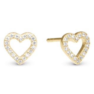 Christina Jewelry Shimmery Heart ørestikker i forgyldt