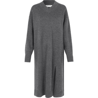 Kei V-Neck Dress 11250 W Dark Grey Melange (XXS)